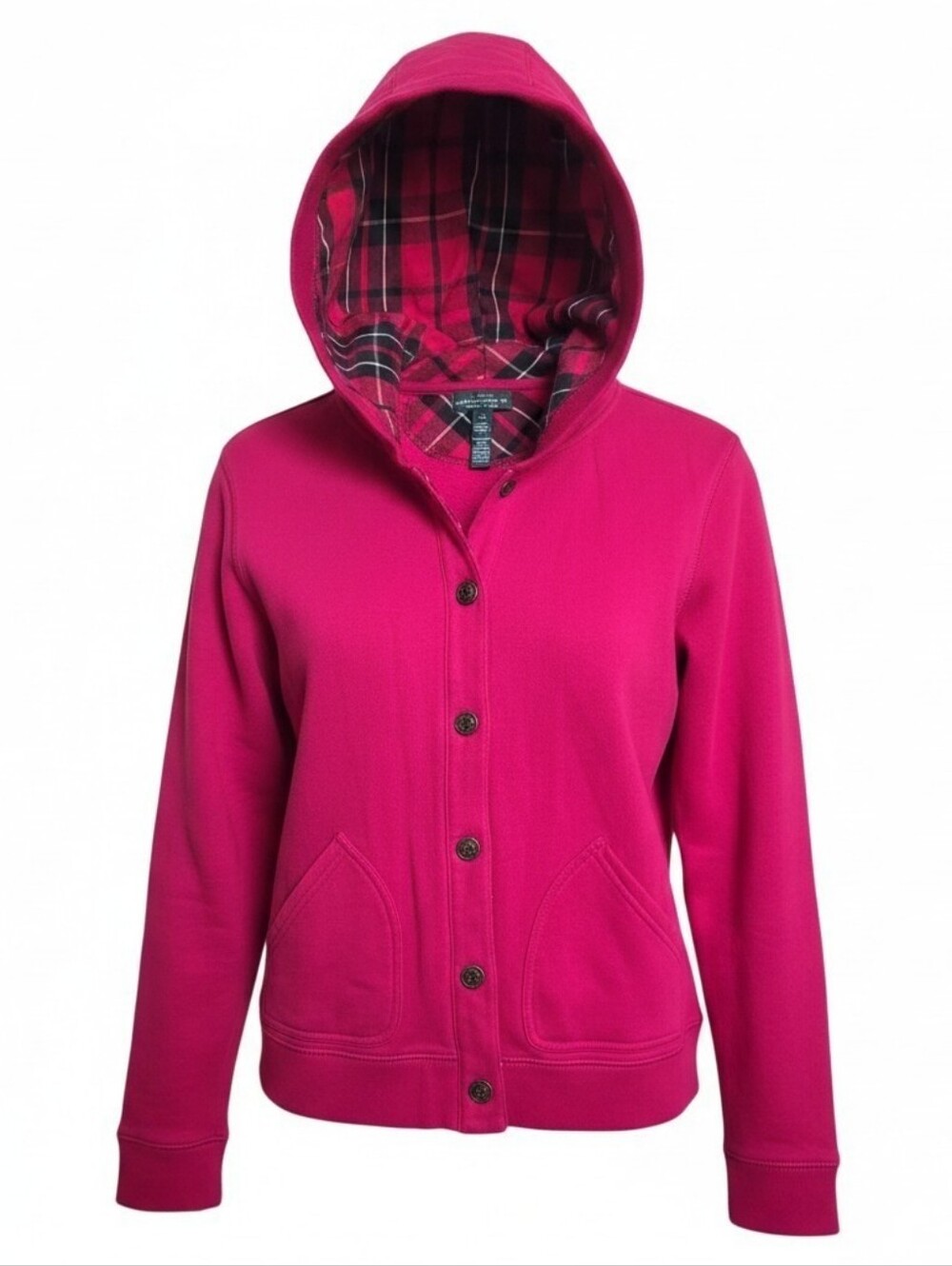 Ralph Lauren  Hooded Button-Up Jacket with Plaid Lining
